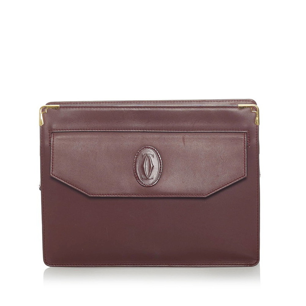 Cartier mast line second bag Bordeaux leather men CARTIER